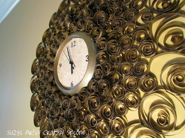 recycled toilet paper tubes faux brass wall clock