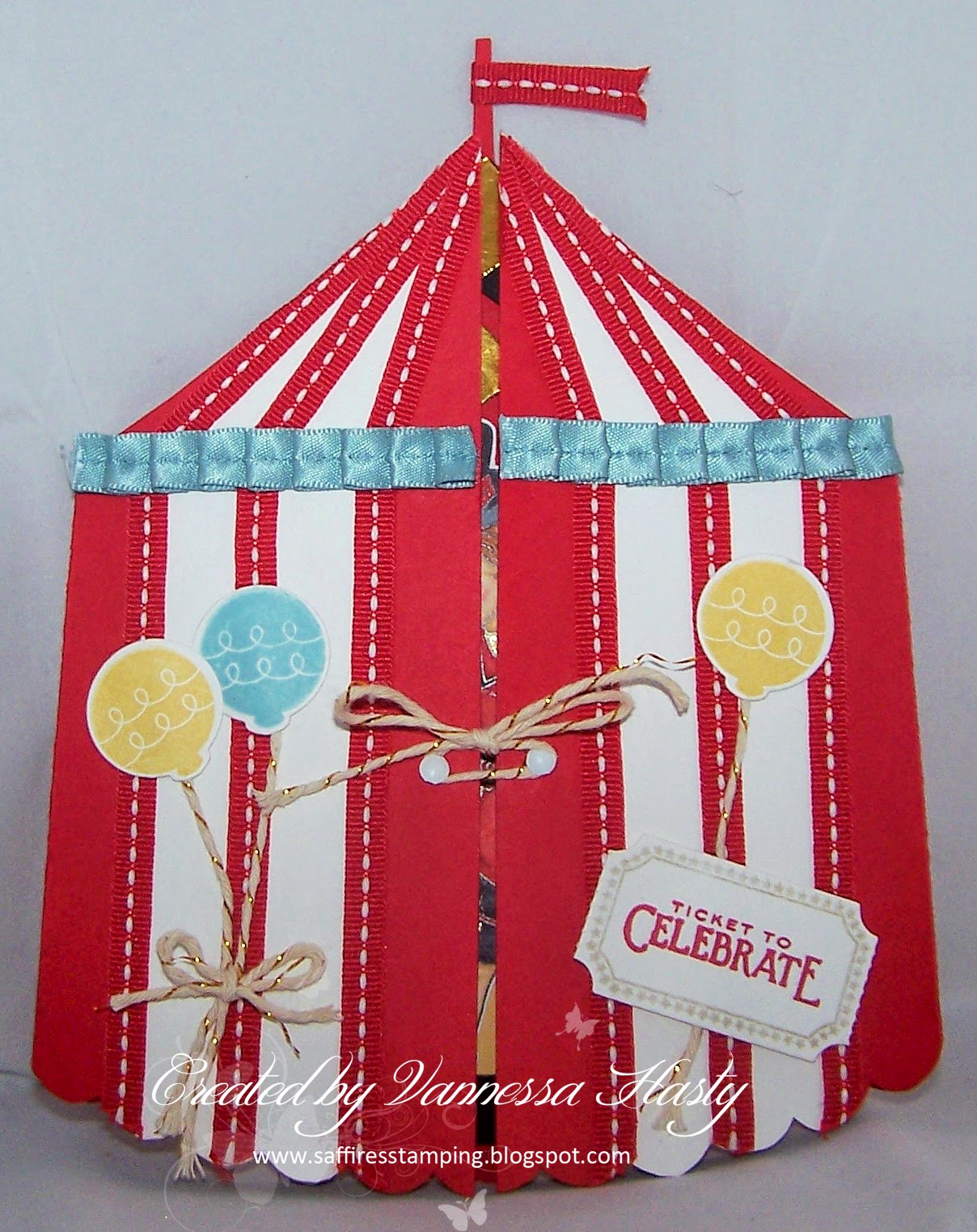Saffire's Stamping The Paper Shelter Challenge 156 Use that Ribbon