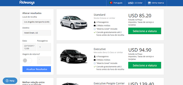 Compra de um serviço de Transfer em Los Angeles Compra de um serviço de Transfer em Los Angeles