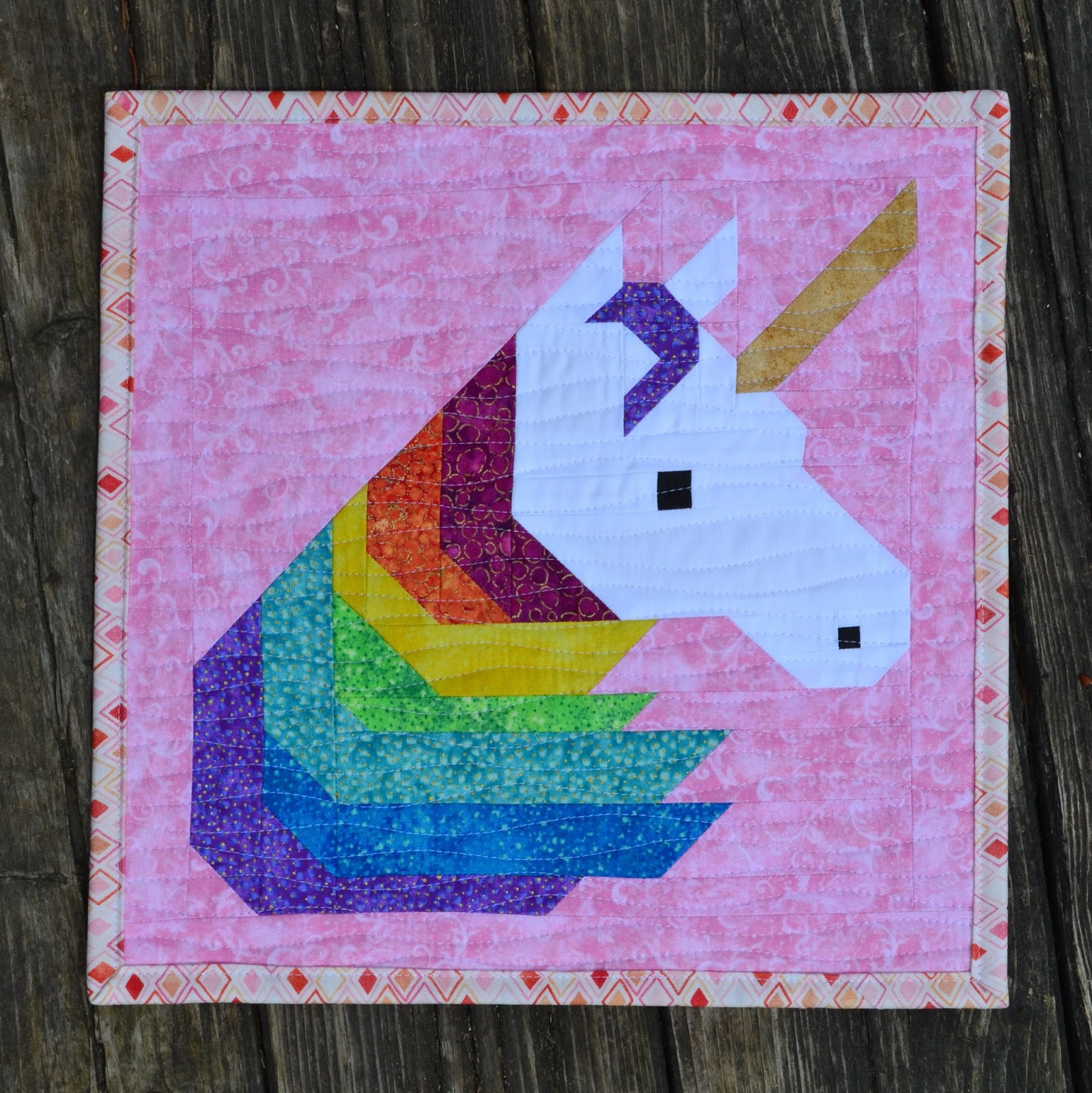 Sew Fresh Quilts Rainbow Unicorn {mini quilts}