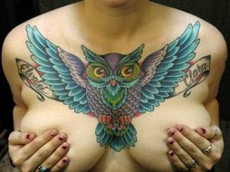 Cool Owl Tattoos On Chest Picture 9