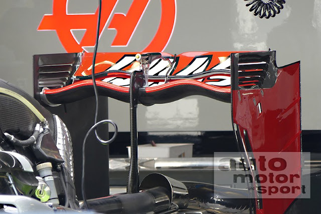 La nuova ala posteriore del Team Haas - Gran Premio d'Italia 2016 (Foto #AMuS)