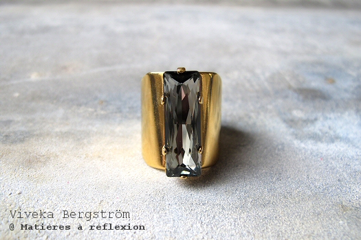 Bague Strass Viveka Bergstrom cristal gris
