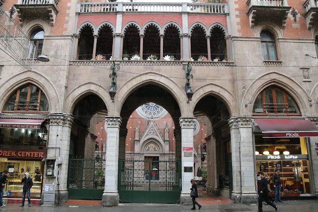 The main entrance of St Anthony of Padua Church along Istiklal Street in Istanbul, Turkey The main entrance of St Anthony of Padua Church along Istiklal Street in Istanbul, Turkey