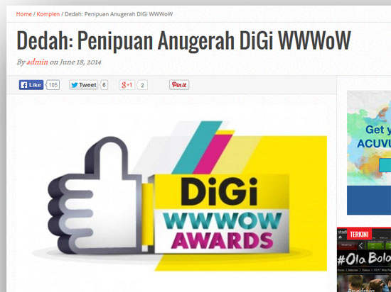 Anugerah Menipu Blogger Malaysia