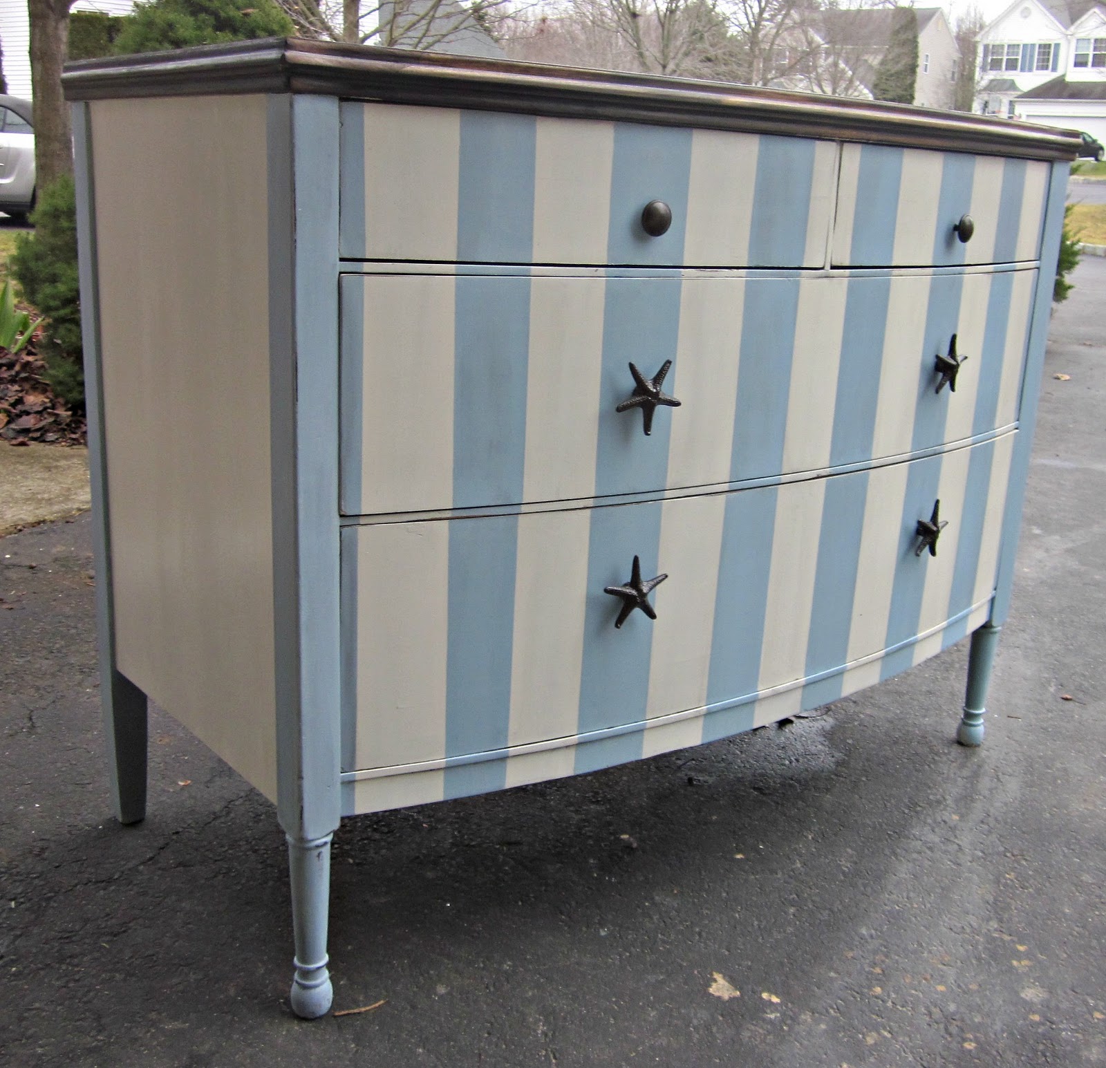 Uniquely Chic Furniture: Striped Beach Dresser