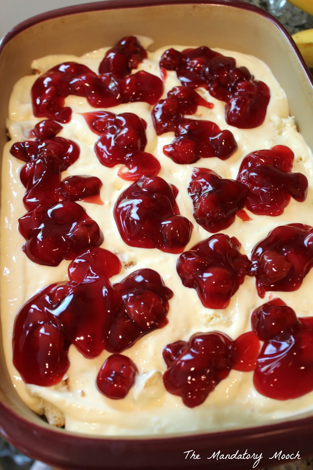 The Mandatory Mooch: Cherry Cheesecake Surprise Layered Dessert