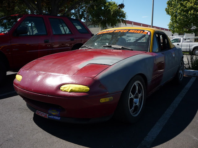 Mazda Miata Racer getting body repairs at Almost Everything Auto Body