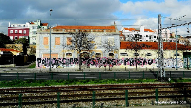 Crise europeia - grafite de protesto em Belém, Prortugal