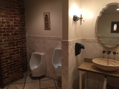 Nice Italian bathrooms with real wooden doors and bricks