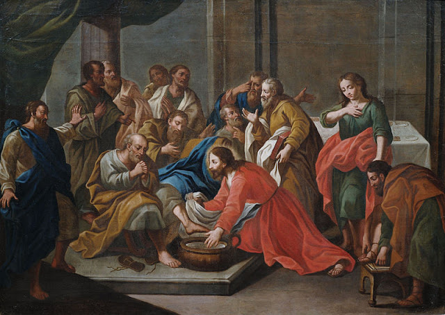 Resultado de imagen de Jesús lavando los pies de sus discípulos