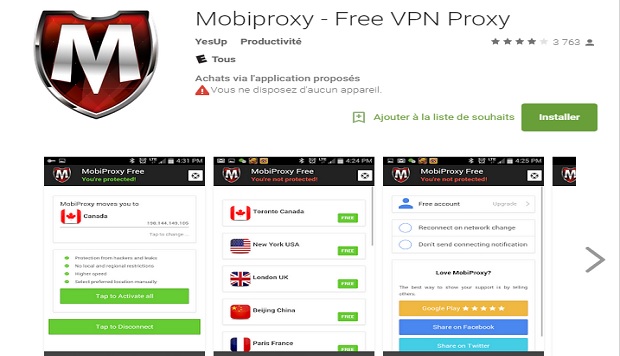 تطبيق mobiproxy free vpn proxy