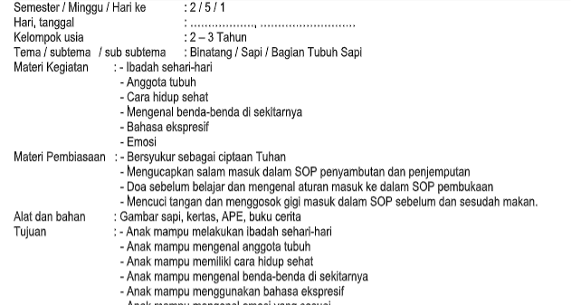 Contoh Rpph Tema Binatang Ikan