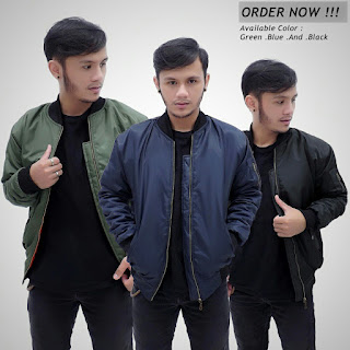 Jaket Bomber Pria Polos