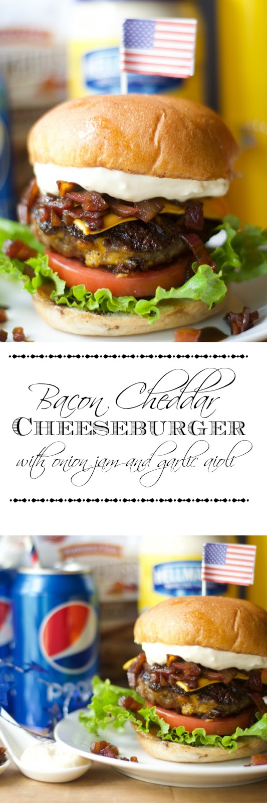Bacon Cheddar Cheeseburger with Onion Jam and Garlic Aioli Recipe The