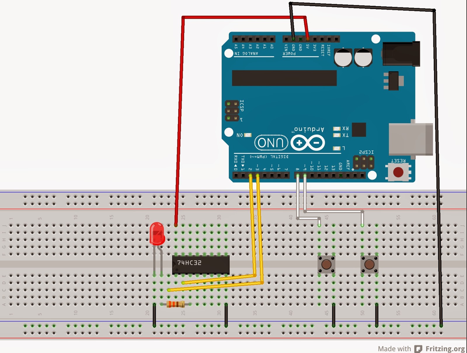 Tutoriais Circuitos Eletrônicos VI 74HC32 OR Gate Arduino Eletrônica