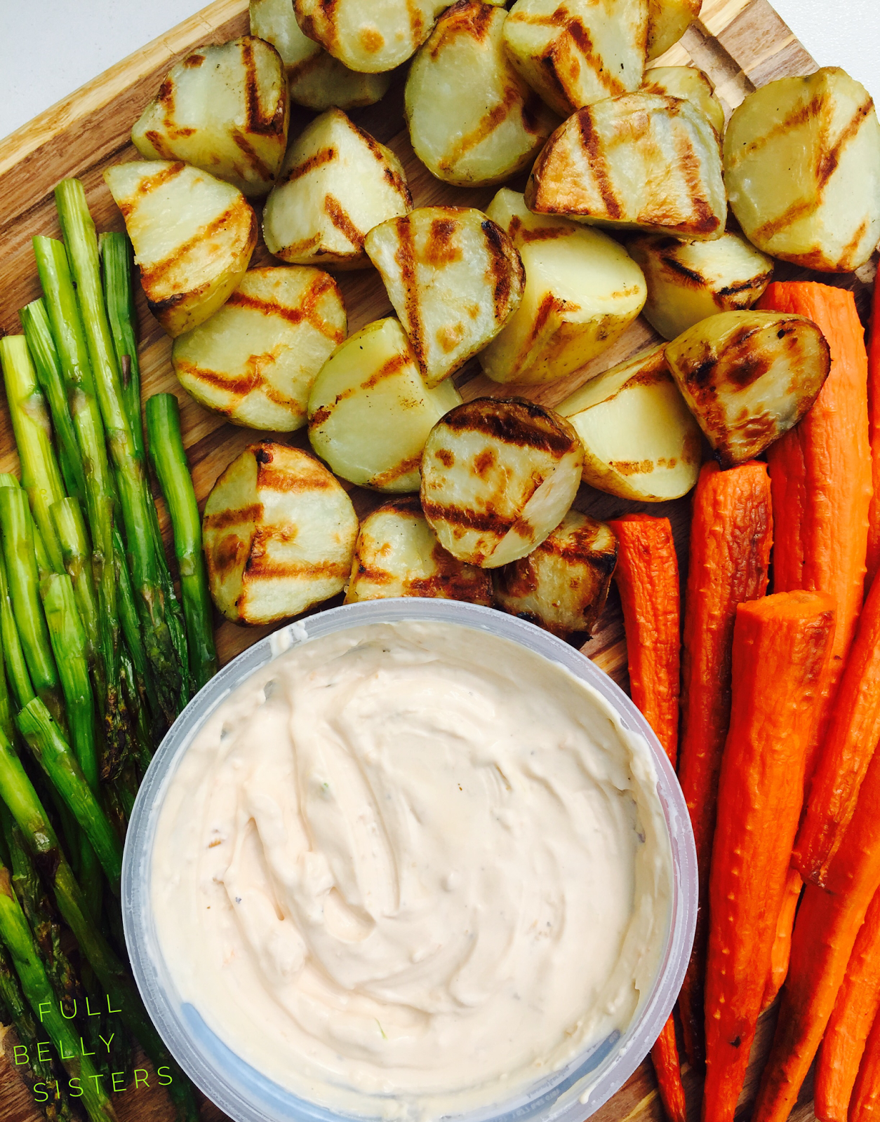 Roasted and Grilled Veggie Platter with Dip