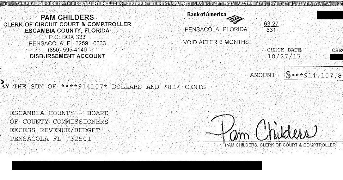 Jeff Bergosh Blog: Escambia County Clerk returns Nearly $1 000 000 00
