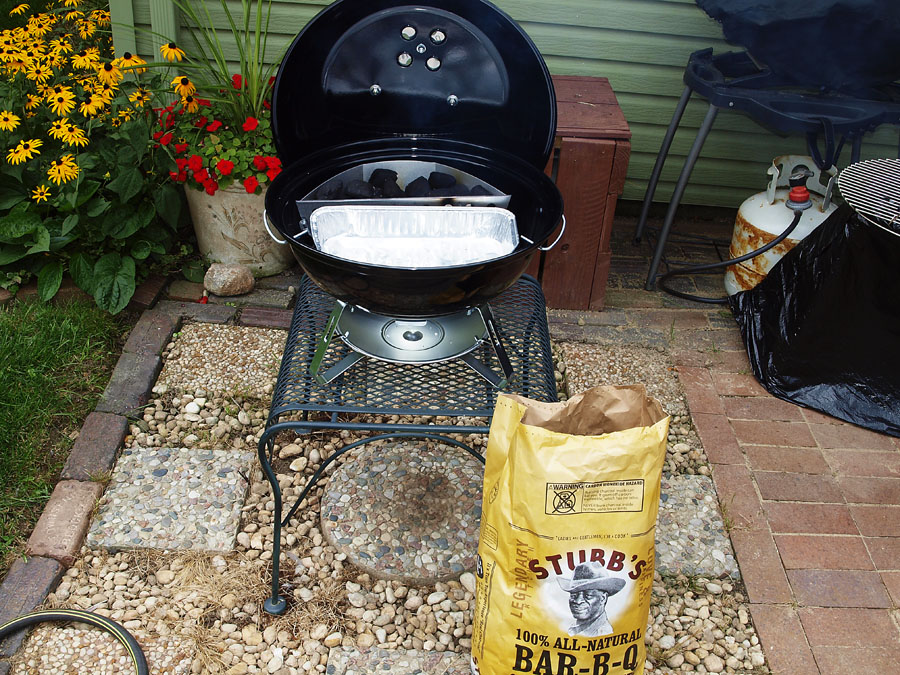Pellet Smoker Cooking Chicken on a er Jumbo Joe