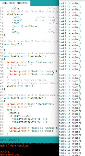 Arduino ESP32 FreeRTOS 2: How to use Task Parameter - Task Priorities ...