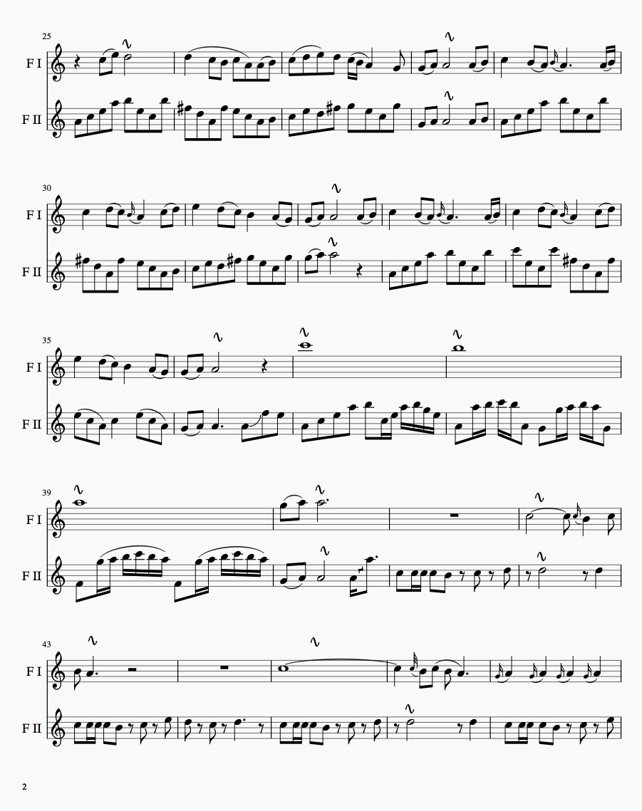 Bass Flute Transpositions Duet Completed Stairway To Heaven