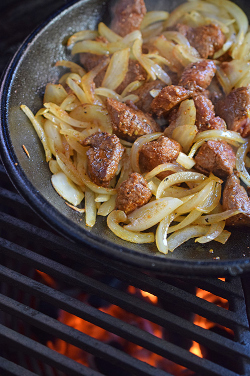 Steak and Grilled Onion Tacos