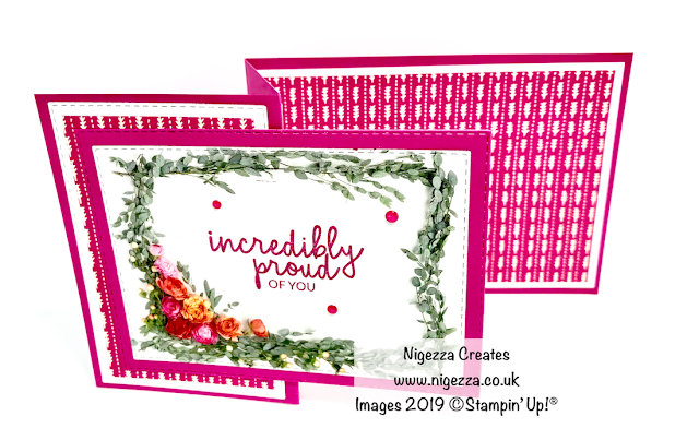 Nigezza Creates Fancy Fold Card For Stampin' For All DT Challenge Stampin' Up! Petal Promenade Needlepoint Nook