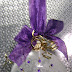 Elegant Purple and Gold Etched Glass Ornament