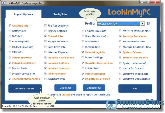 LookInMyPC : un logiciel gratuit pour créer un rapport complet de votre ordinateur
