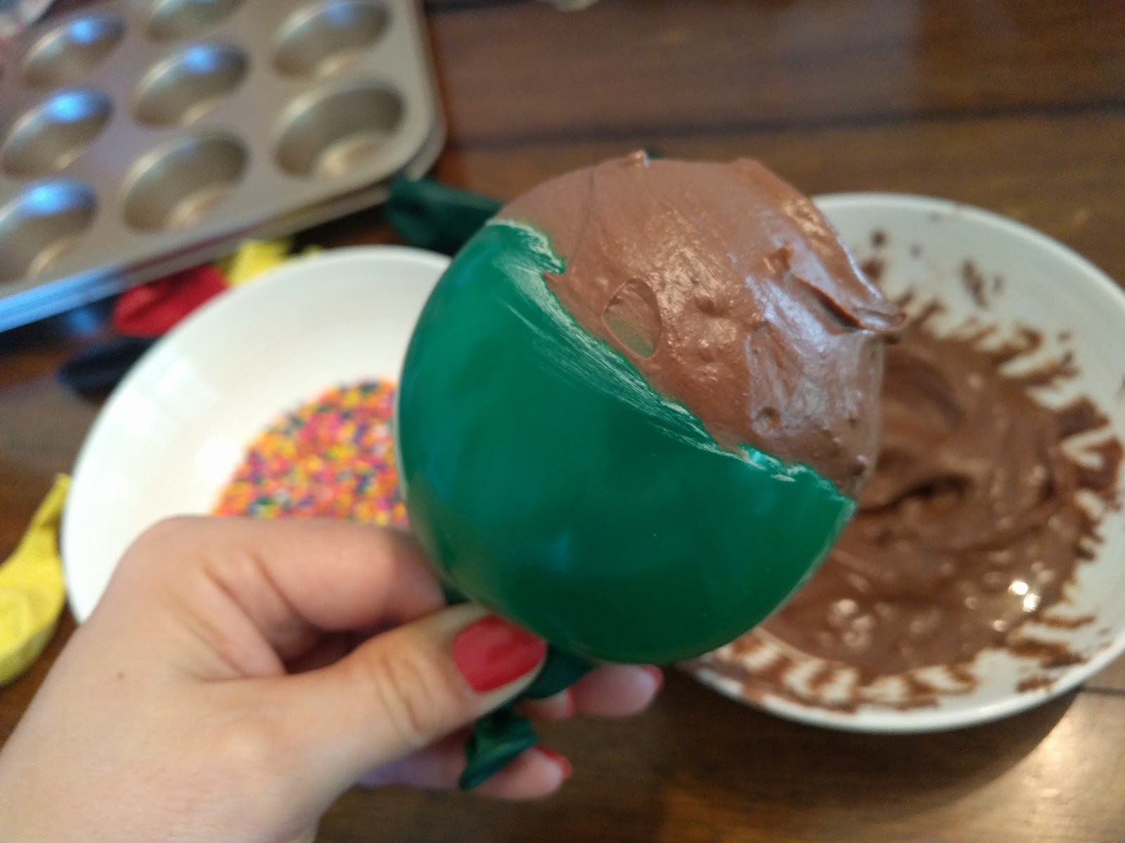 making chocolate ice bowl