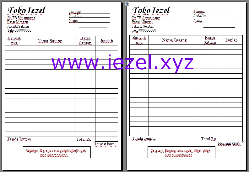 Download Template Kwitansi Word (.docx) Rajaning BLOG