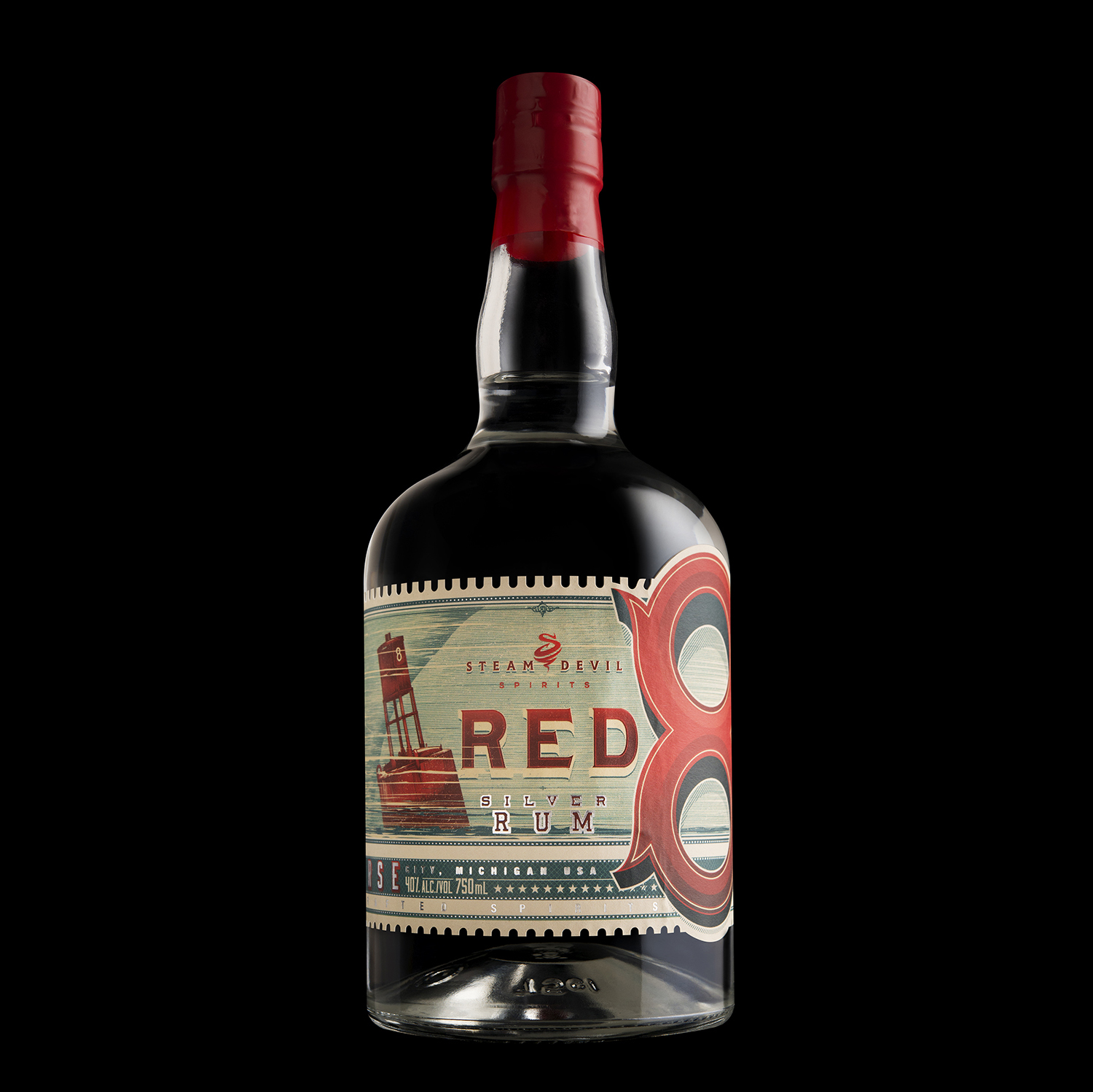 Red 8 Rum for Steam Devil Spirits on Packaging of the World Creative
