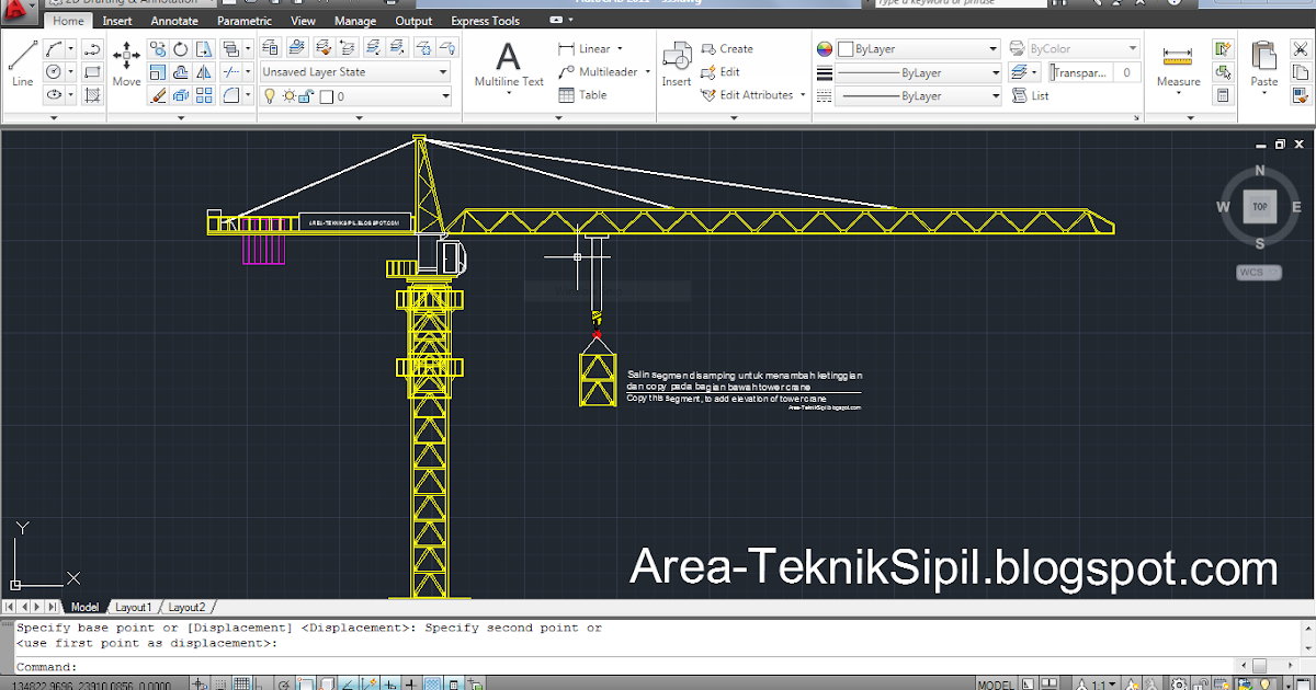 Download Tower Crane DWG File (AutoCAD Gratis/Free) Area TEKNIK SIPIL