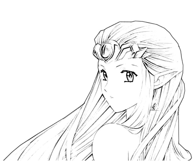 Printable Princess Zelda Face Coloring Pages title=