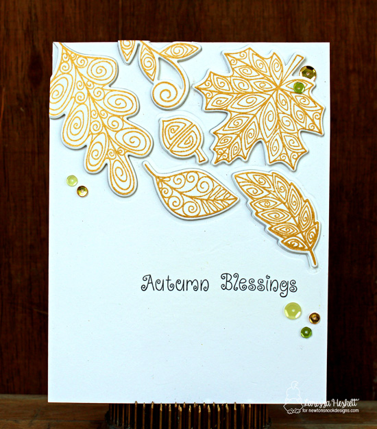 Autumn Blessings Leaf card by Larissa Heskett | Beautiful Leaves Stamp Set & Die by Newton's Nook Designs #newtonsnook