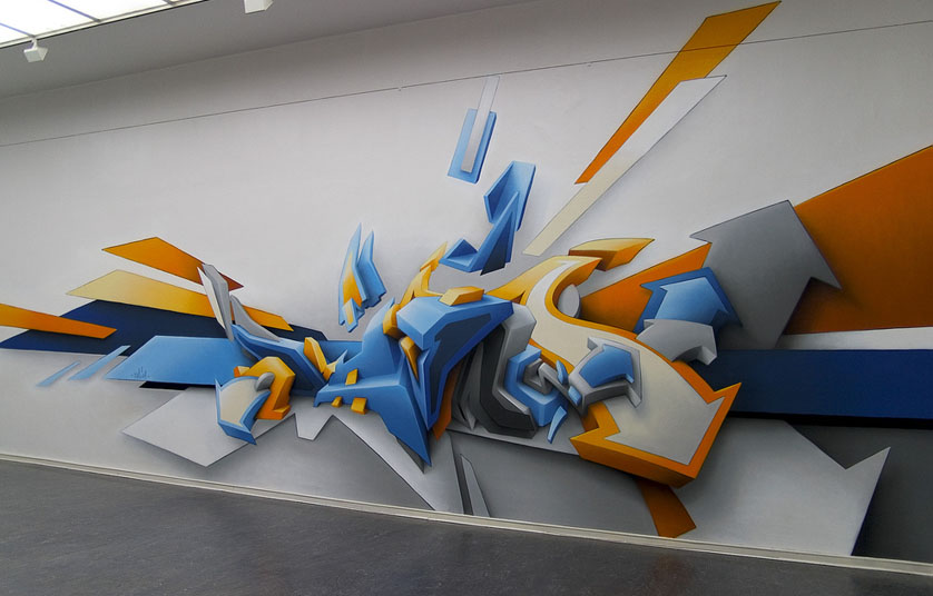 Amazing 3D Graffiti Arrows Effect In Wall Room Amazing 3D Graffiti Arrows Effect In Wall Room