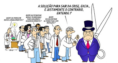 Resultado de imagem para cortes em pesquisa charge