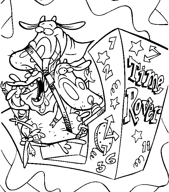 Coloring Pages Cartoon Movie Cow & Chicken Coloring Pages