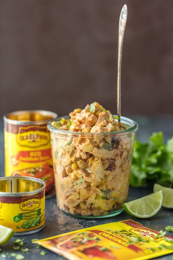 Make lunch spectacular with MEXICAN CHICKEN SALAD SANDWICHES! This easy twist on a classic is sure to please everyone at the table. Chicken salad loaded with taco seasoning, green chiles, corn Make lunch spectacular with MEXICAN CHICKEN SALAD SANDWICHES! This easy twist on a classic is sure to please everyone at the table. Chicken salad loaded with taco seasoning, green chiles, corn