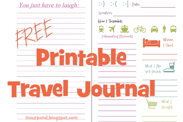In Our Pond Printable Travel Journal In Our Pond Printable Travel Journal