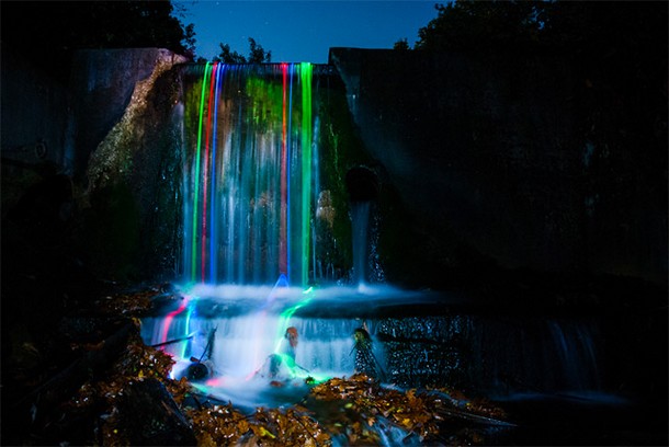 Magical Shots of Glowing Waterfalls