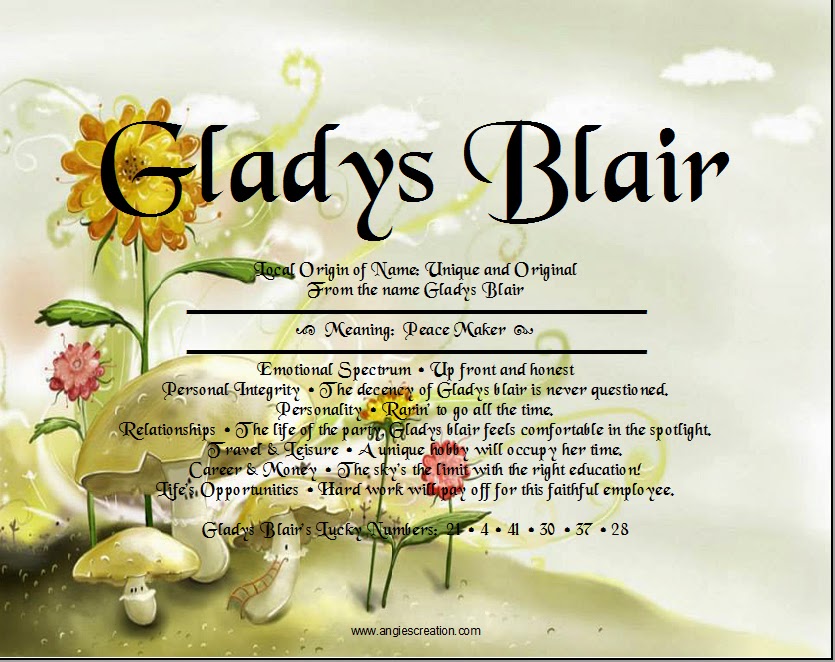 Gladys Blair Unique Names Gladys Blair Unique Names