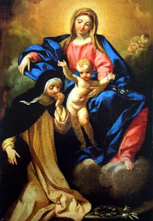 Santa Rosa de Lima, la Virgen María y el Niño Jesús