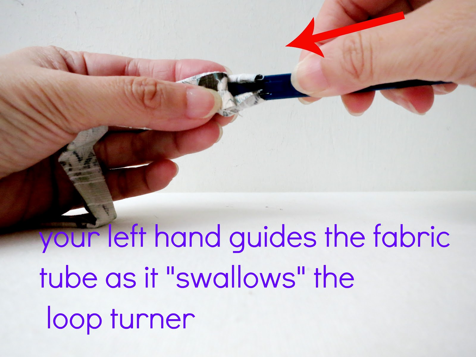 Turning a fabric tube Projects by Jane