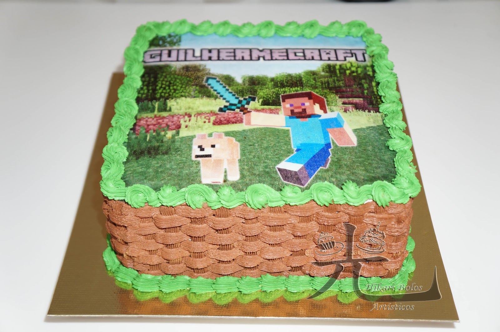 Bolo Minecraft chantilly 