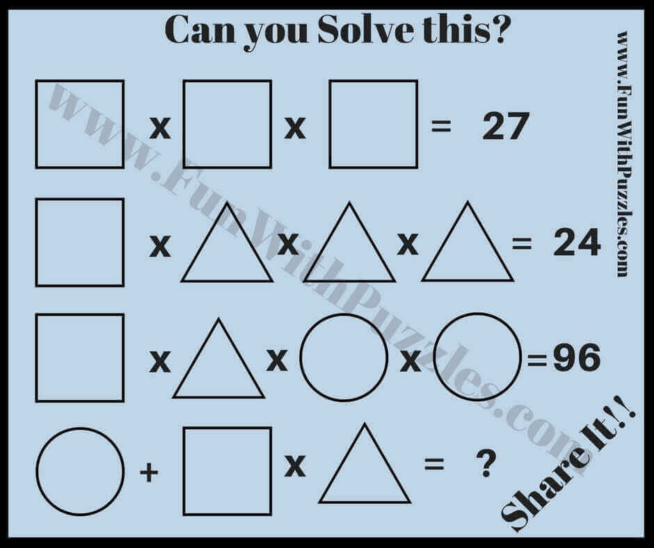 Enjoyable Mathematical Picture Puzzles for School Students
