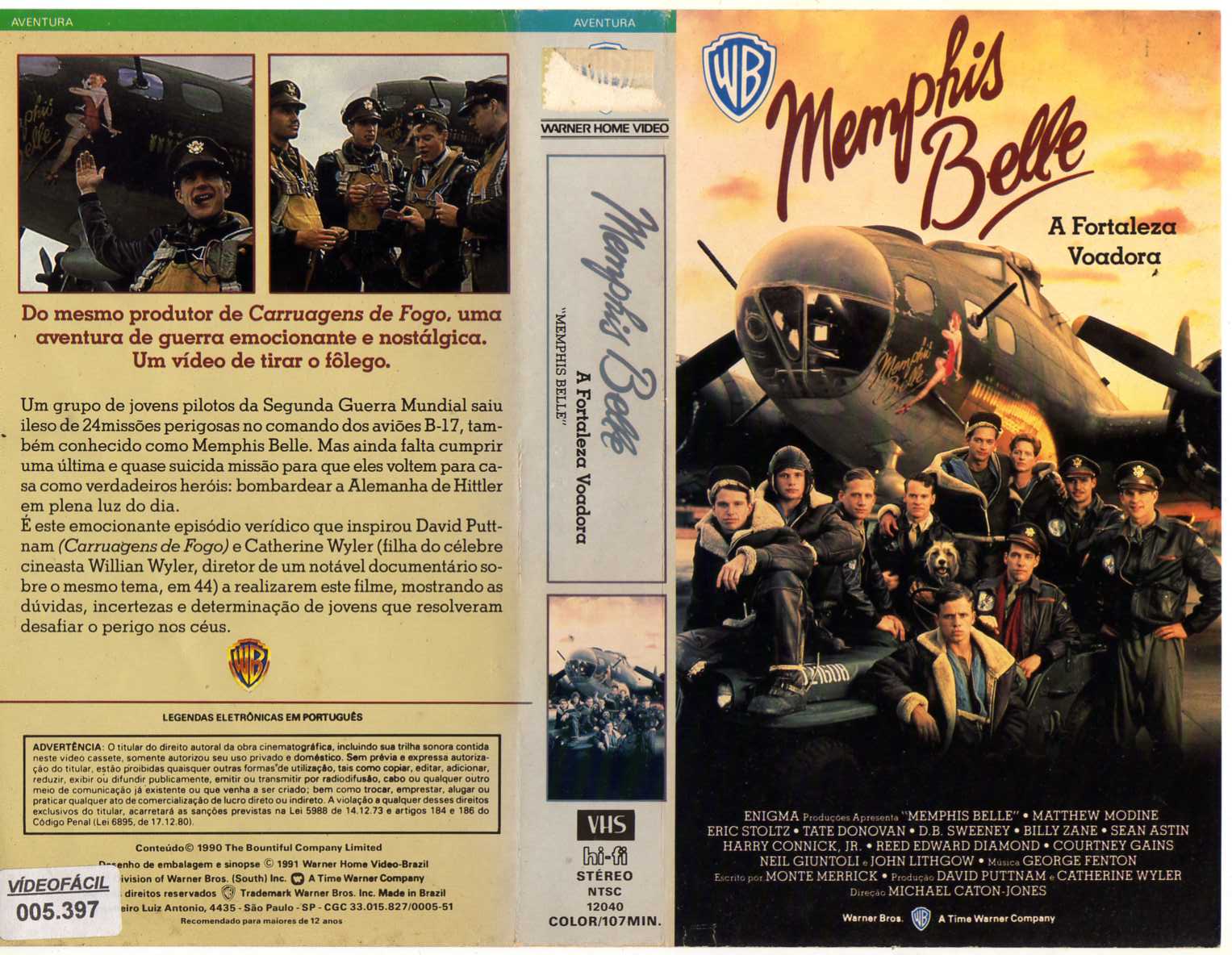 Mundo VHS A Fortaleza Voadora Memphis Belle Mundo VHS A Fortaleza Voadora Memphis Belle