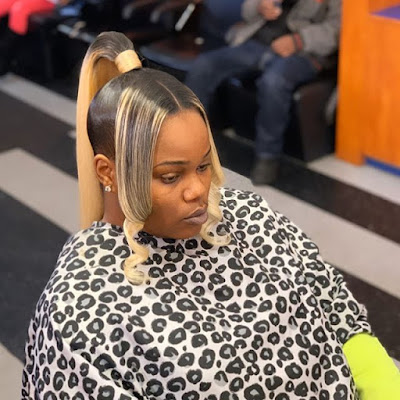 29+ Ways to Create Black Sleek Ponytail Hairstyles Ideas To Copy In 2020 Add a pop of color to your hair with a coiffure like this one 29+ Ways to Create Black Sleek Ponytail Hairstyles Ideas To Copy In 2020