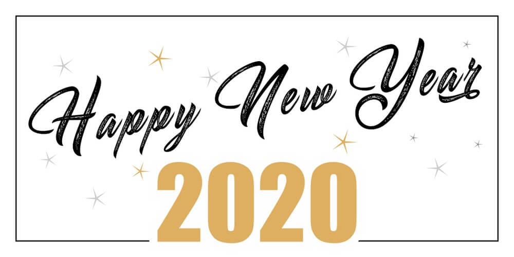 Happy New Year 2020, Calligraphy Happy New Year 2020, Calligraphy