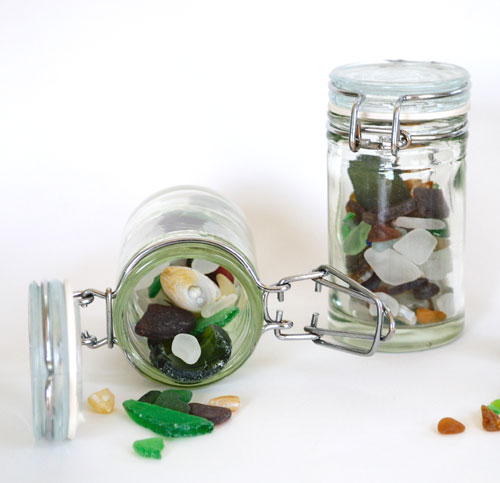 sea glass jars
